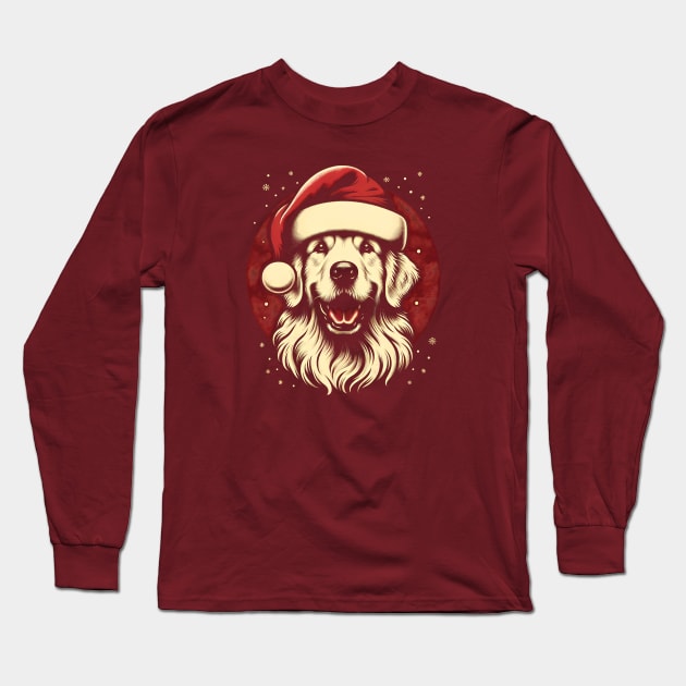 Santa's Furry Helper: Golden Retriever Christmas Sweatshirt Long Sleeve T-Shirt by Klimek Prints